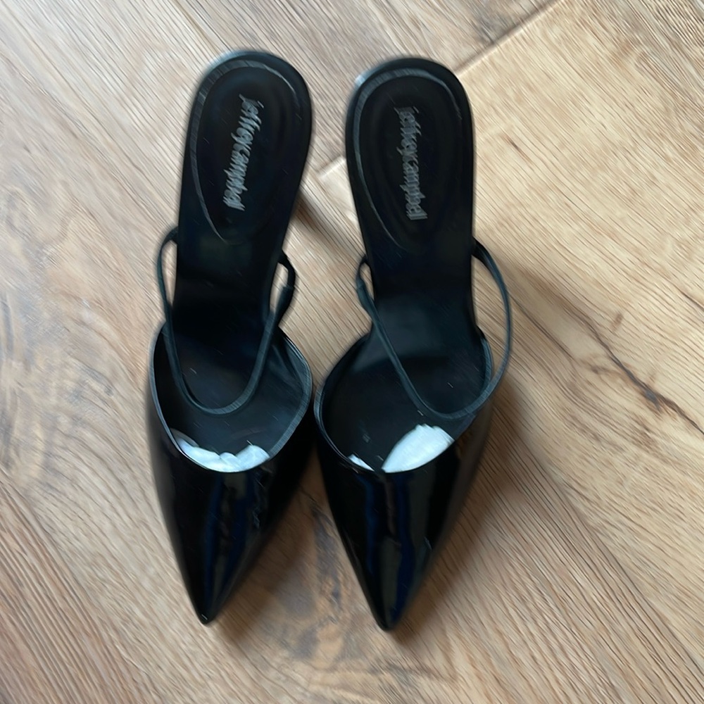 Jeffrey Campbell black patent mule